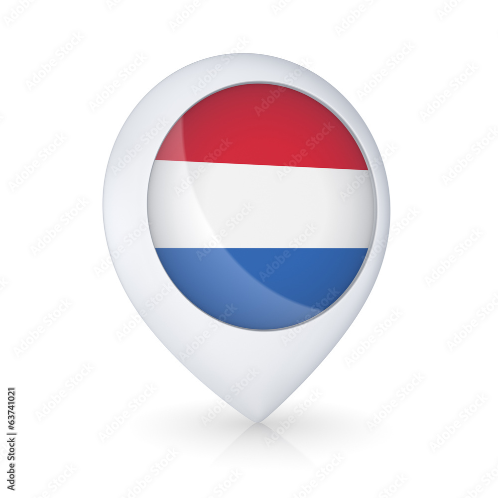 GPS icon with flag of Netherlands. GPS icon with flag of Netherlands.