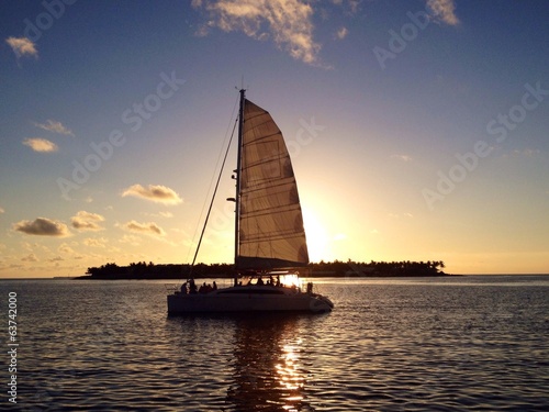 sunset sailing boat  key west  