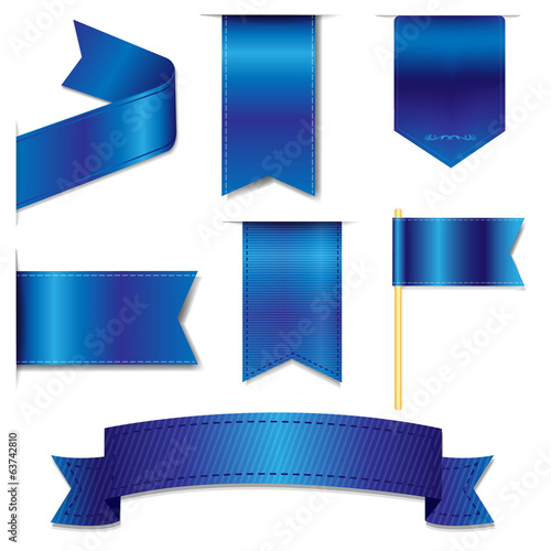 Blue Web Ribbons Set