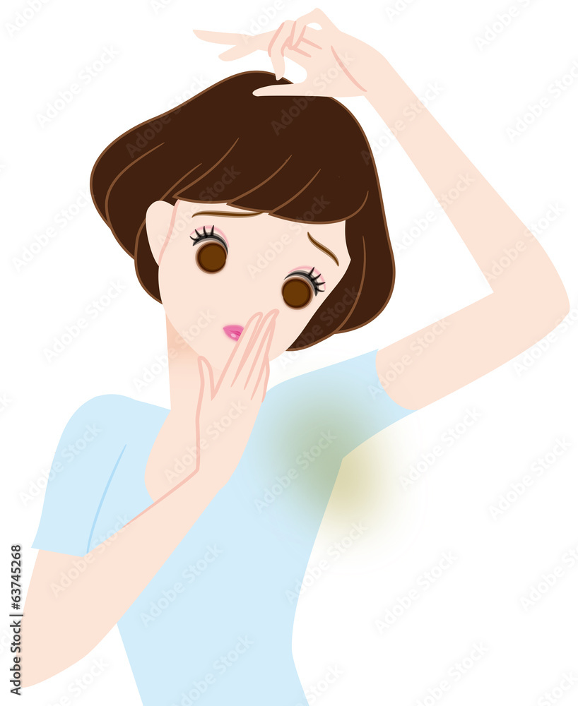 脇の臭いを気にする女性 脇の臭いを気にする女性