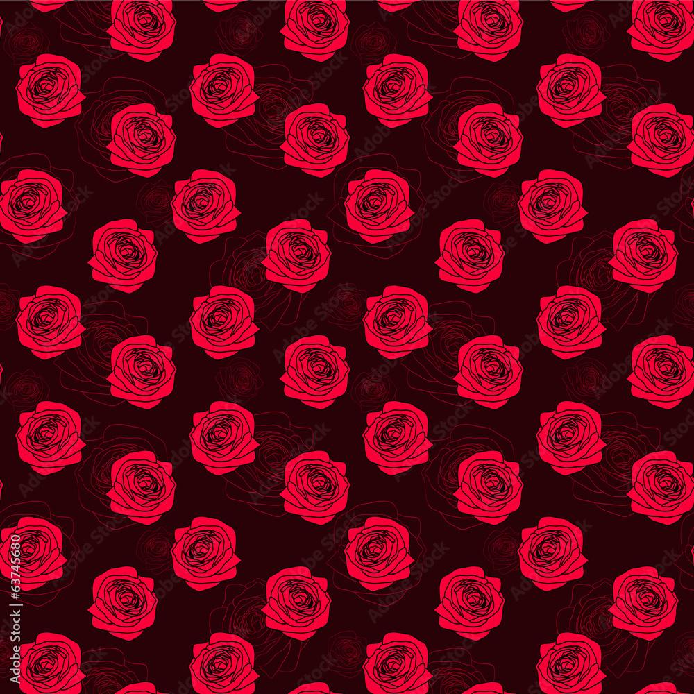 Seamless pattern with red roses Seamless pattern with red roses
