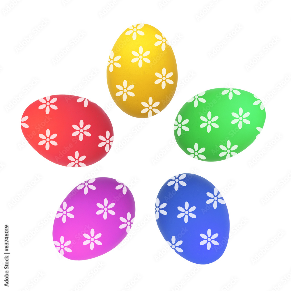 Colorful Easter Eggs isolated on white