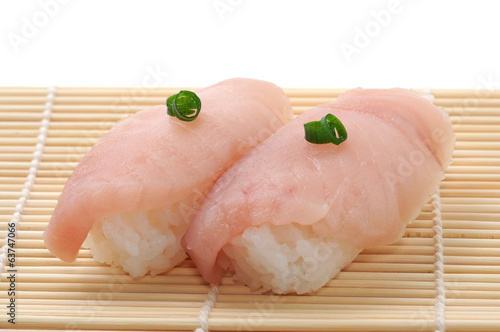 Slika na platnu sushi isolated on white background Albacore Tuna