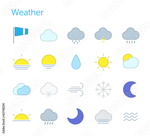 Weather icons. Simple set, vector illustration photo