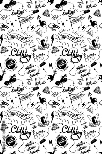 old school denim biker pattern