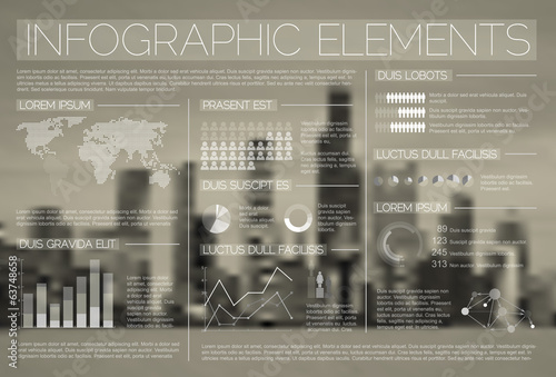 Transparent Vector set of Infographic elements