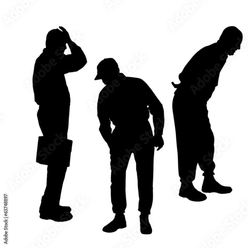 Fotografi Vector silhouette of old people.