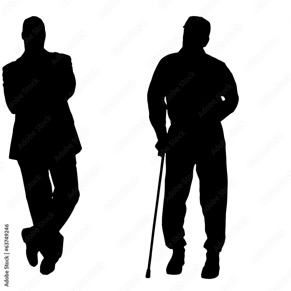 Vector silhouette of men. Vector silhouette of men.