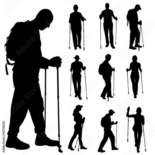 Vector silhouette of people.