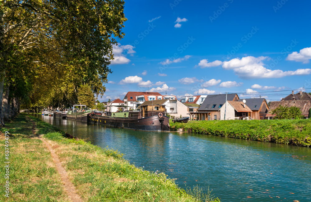 Rhone – Rhine Canal in Alsace, France