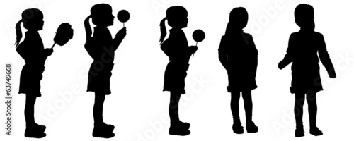 Vector silhouette of girl.