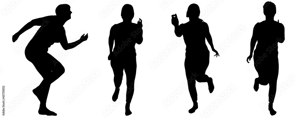 Vector silhouette of a woman who runs. Vector silhouette of a woman who runs.