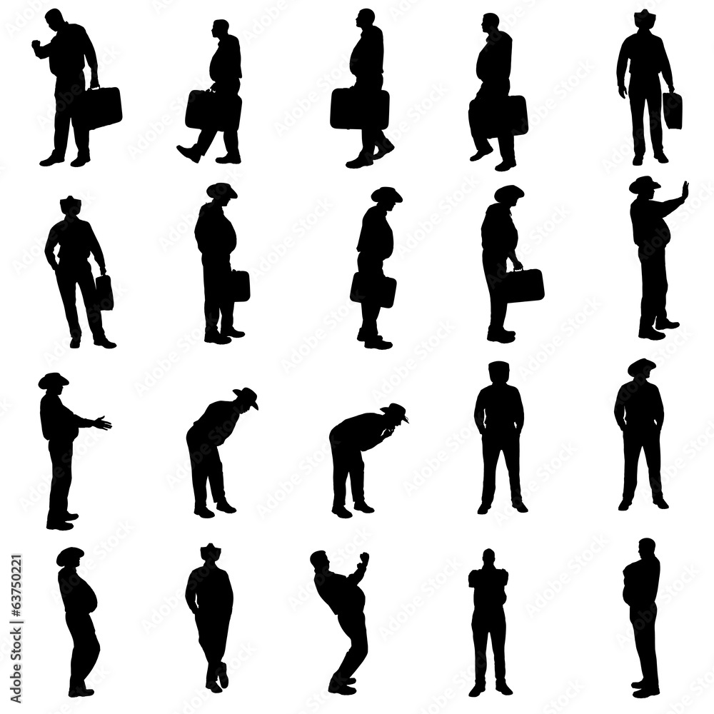 Vector silhouette of businesman.