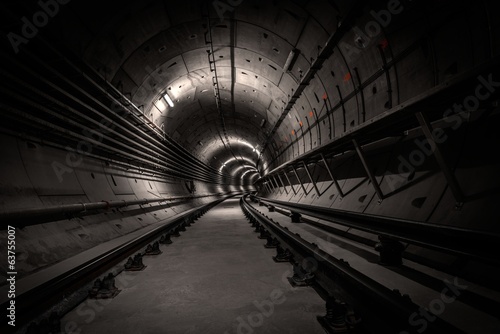 Underground tunnel for the subway