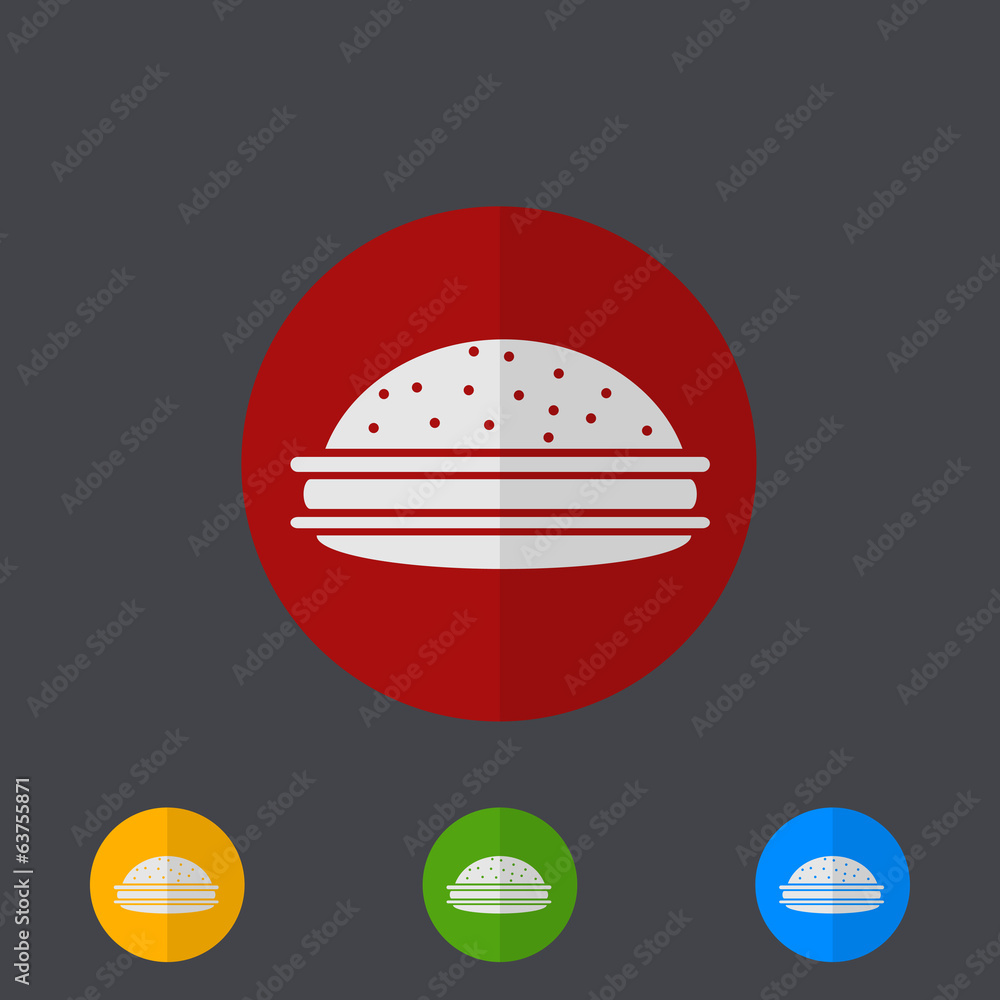 Vector modern circle icons set on gray Vector modern circle icons set on gray