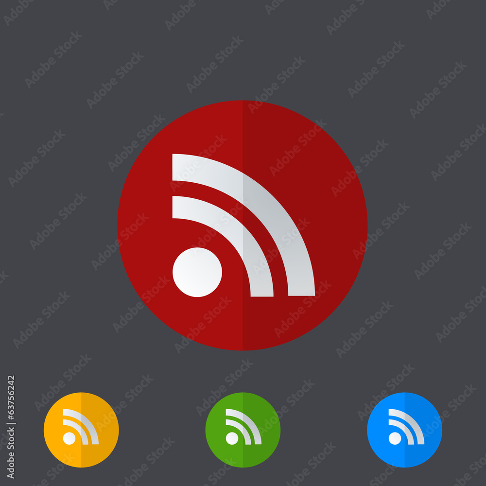 Vector modern circle icons set on gray Vector modern circle icons set on gray