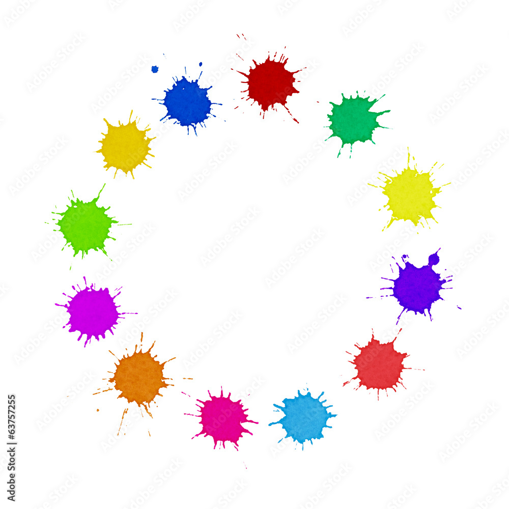 Obraz premium Diversity Concept - Multi-Colored Paint Spots Circle