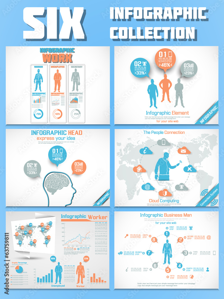 SIX INFOGRAPHIC COLLECTION ORANGE SIX INFOGRAPHIC COLLECTION ORANGE