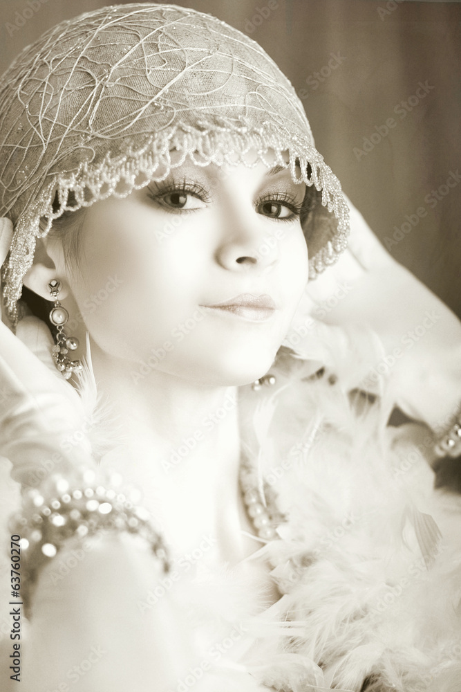 retro flapper style woman retro flapper style woman