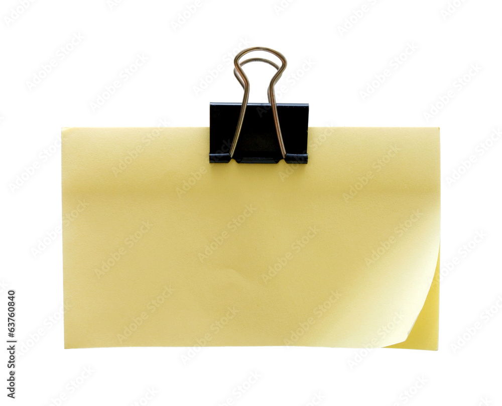 Paper-clip holding blank post-it Paper-clip holding blank post-it
