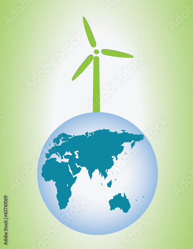 Wind turbine and globe