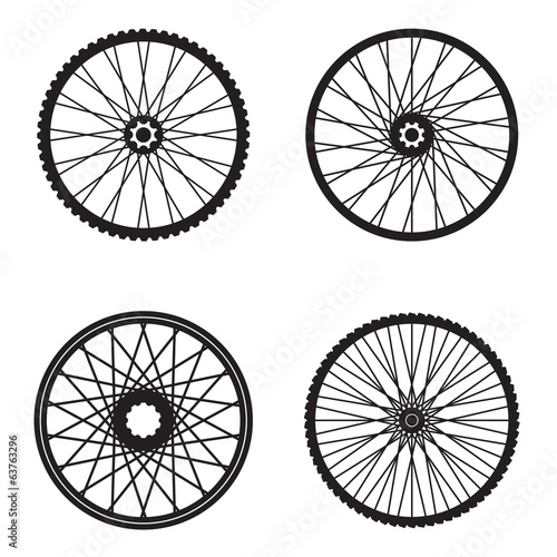 Bicycle wheels isolated on white background, vector format
