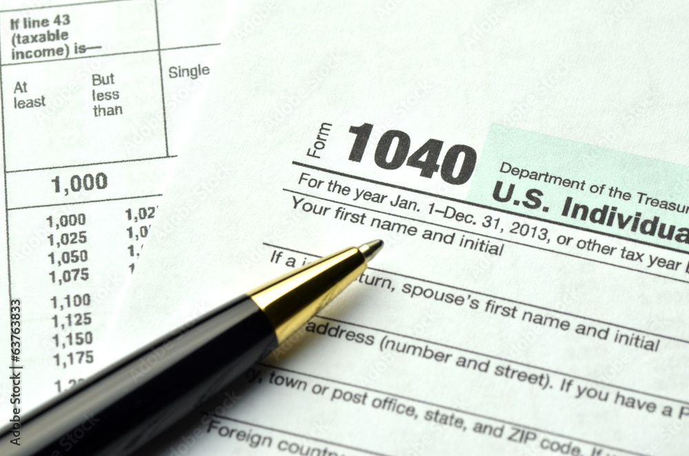 amerykański formularz podatkowy - obrazy, fototapety, plakaty 
