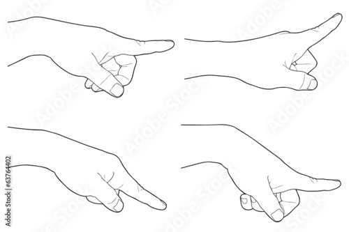 Hand touching or pointing to something
