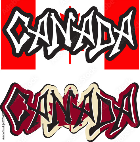 Canada word graffiti different style. Vector