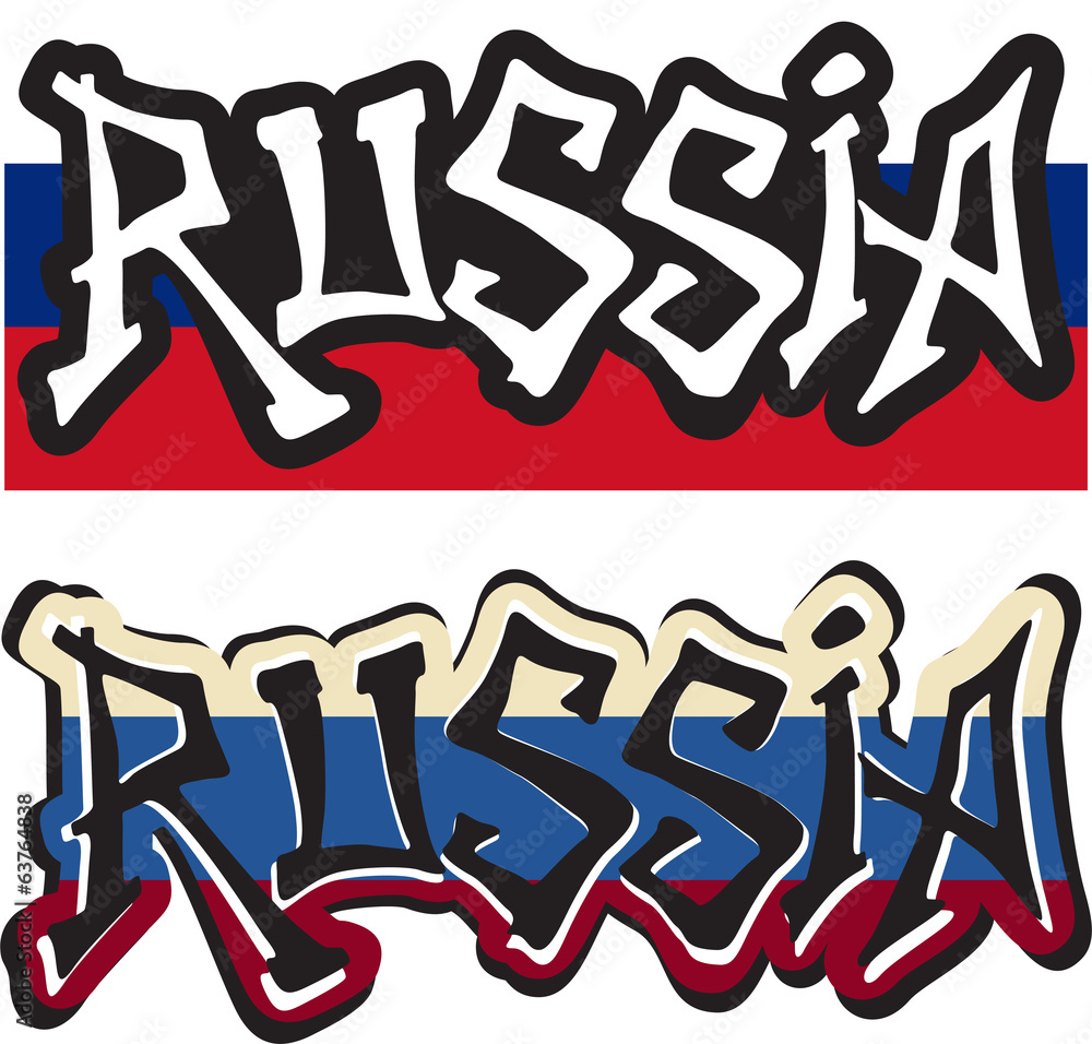Russia word graffiti different style. Vector Russia word graffiti different style. Vector