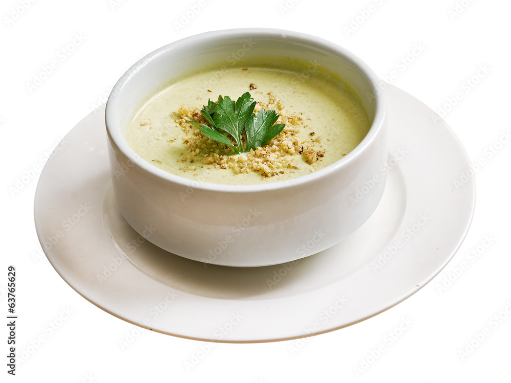 cream soup in white bowl cream soup in white bowl