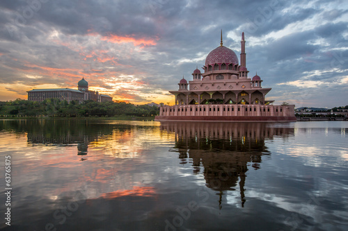 Putra mosque at dawn, Putrajaya, Malaysia