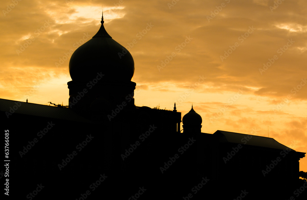 Islamic mosque dome silhouette