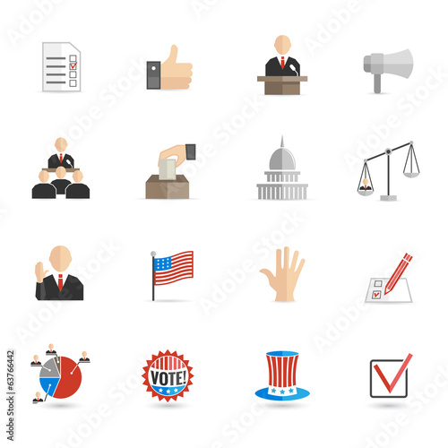 Elections icons flat set
