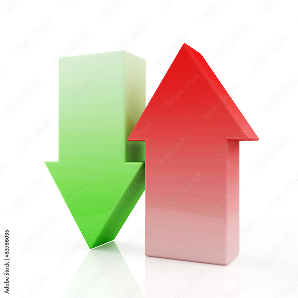 Upload and Download Arrows isolated on white background Upload and Download Arrows isolated on white background