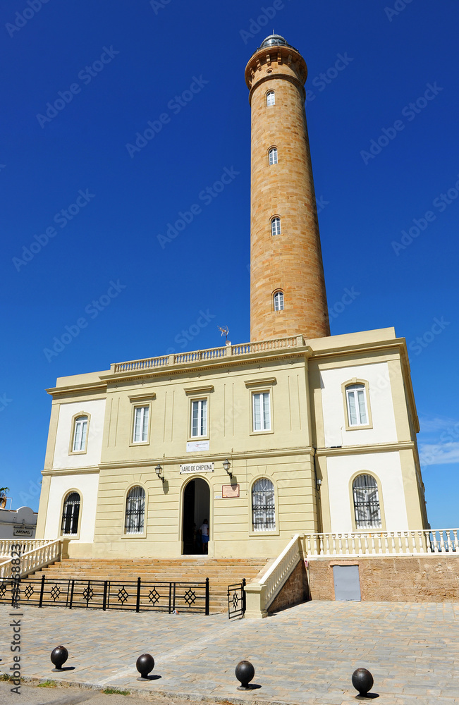 Maritime lighthouse in Chipiona, Cadiz Province, Spain