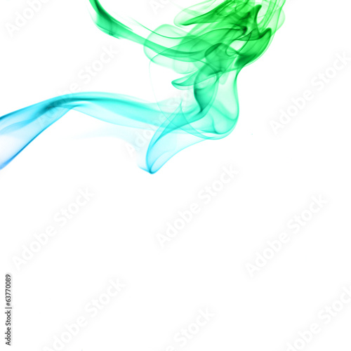 Colored smoke isolated on white background