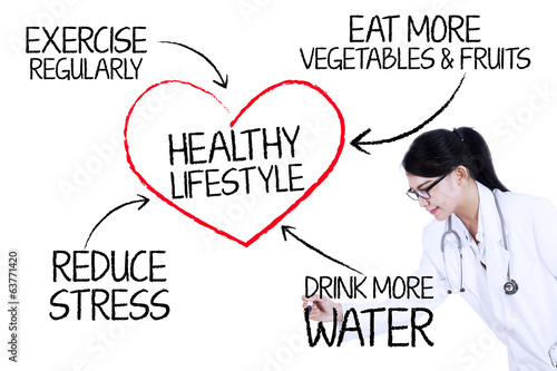 Doctor showing healthy lifestyle