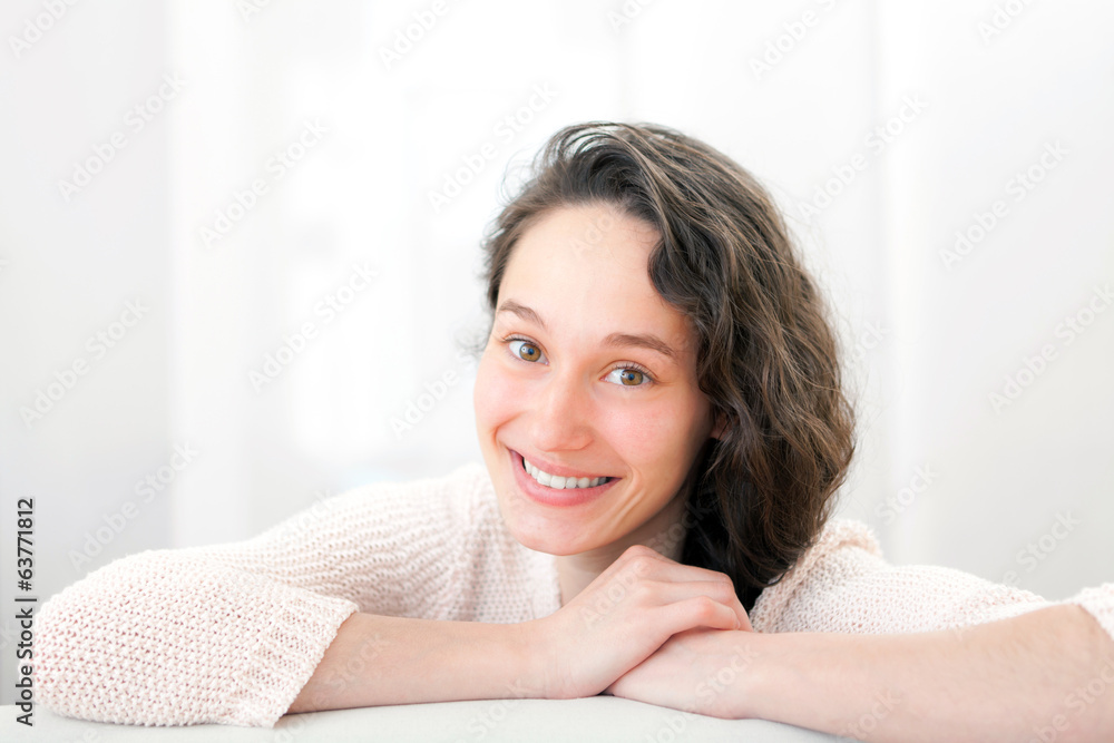 Portrait of an attractive thinking girl with curly hair Portrait of an attractive thinking girl with curly hair