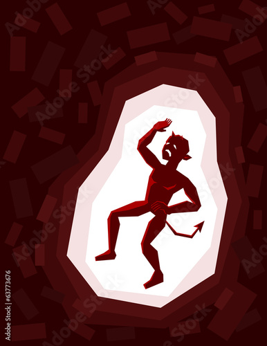 trapped demon inside a cage
