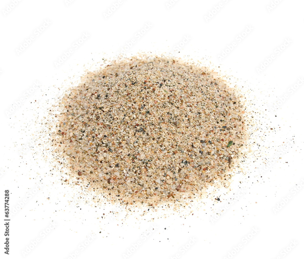 pile sand isolated on white background (Mediterranean sand) pile sand isolated on white background (Mediterranean sand)