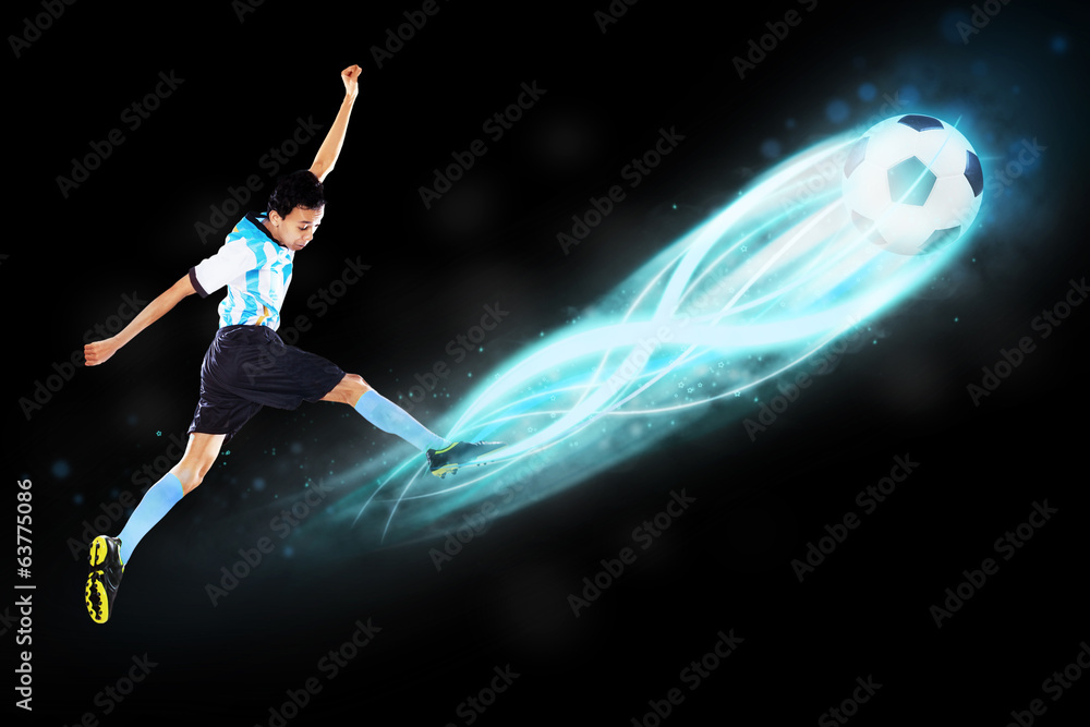 Soccer player kicking the ball 1