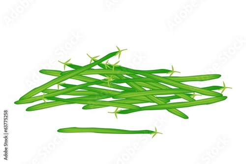 Delicious Fresh Green Beans on White Background