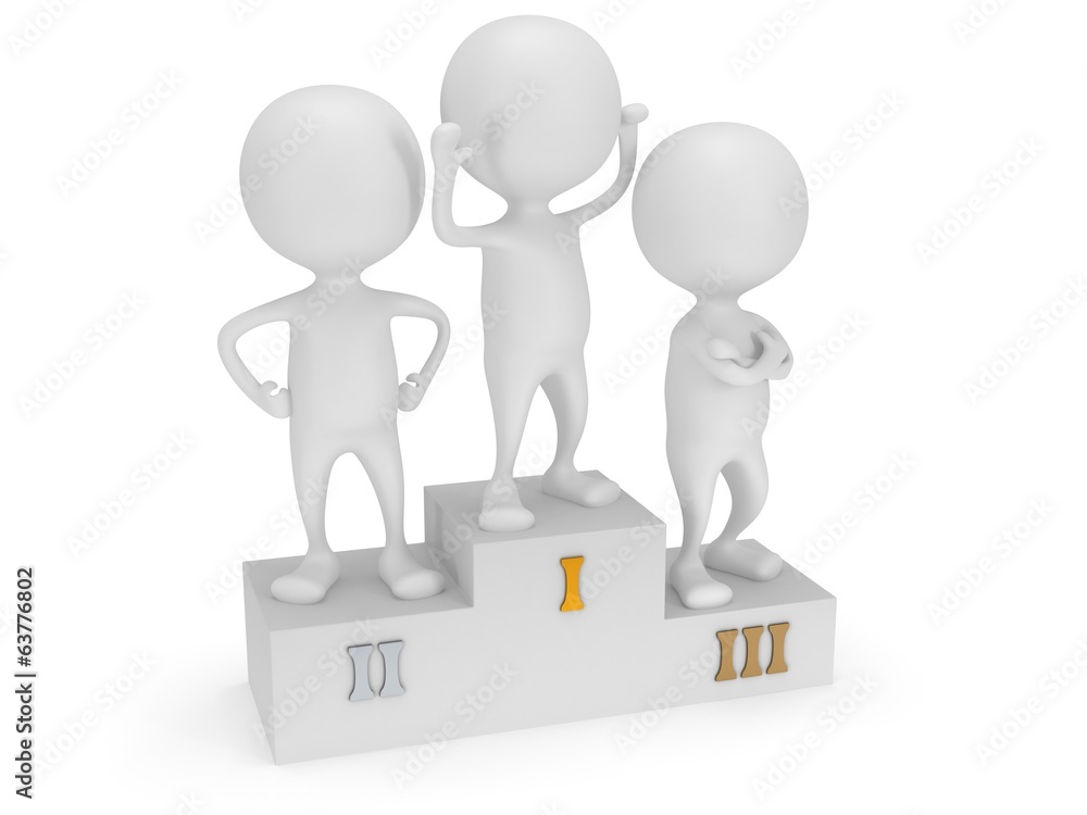 Winners on sports podium isolated on white Winners on sports podium isolated on white