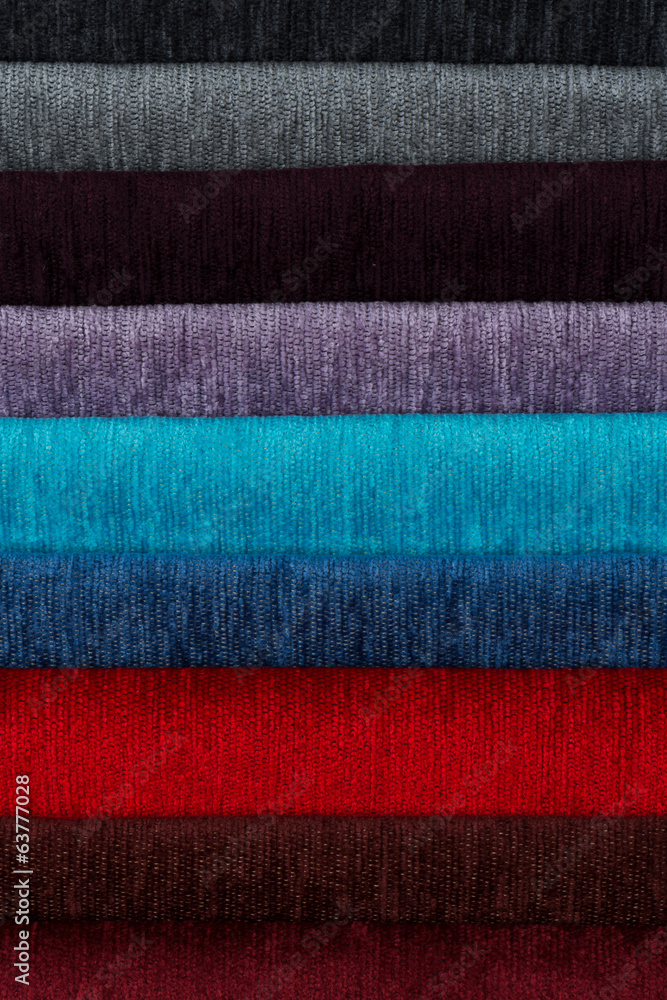 Fototapeta premium Multi color fabric texture samples