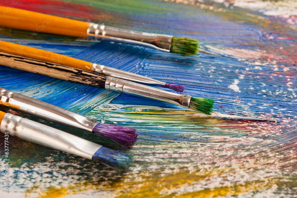 Obraz premium Paints and brushes