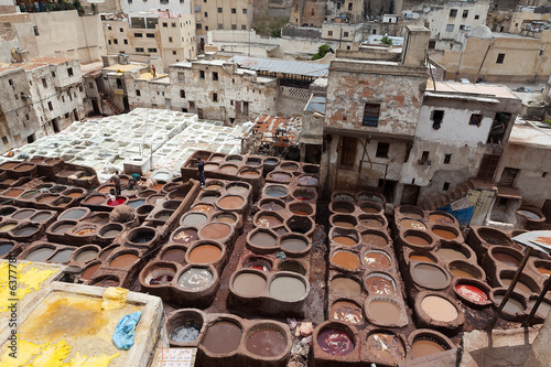 Leather tanning and dyeing Shuar. Thes. Morocco.