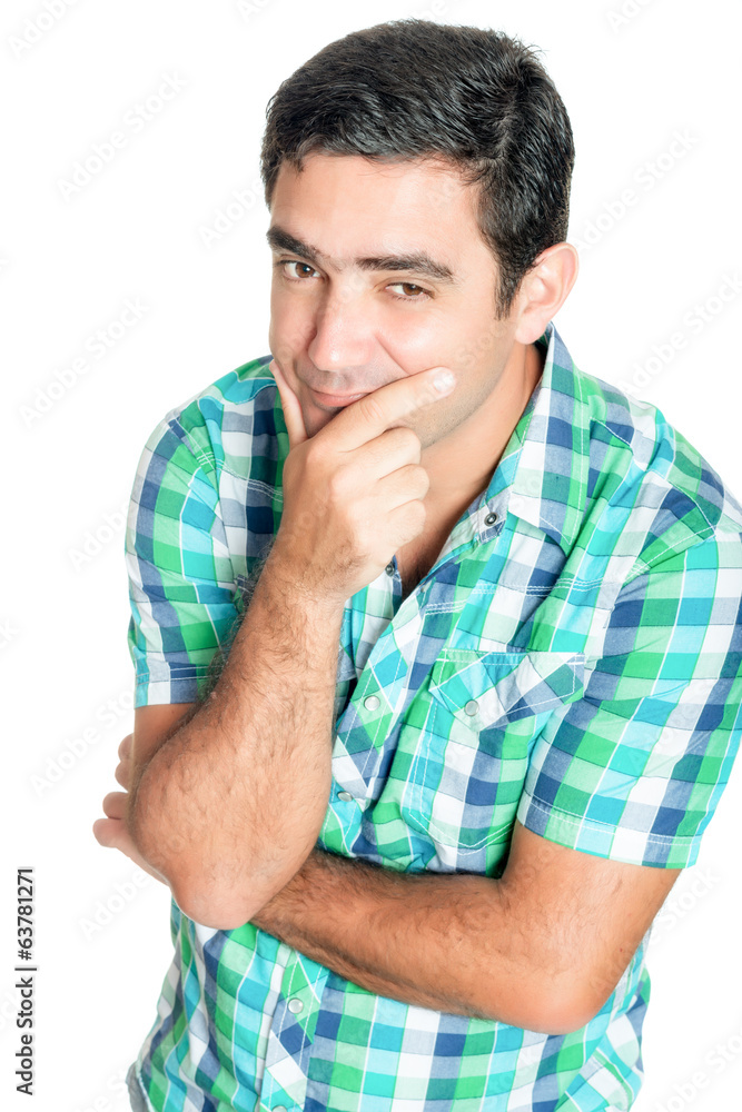 Inquisituve funny man isolated on white Inquisituve funny man isolated on white