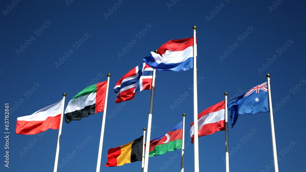Flags of the countries of the world wave on a wind Flags of the countries of the world wave on a wind