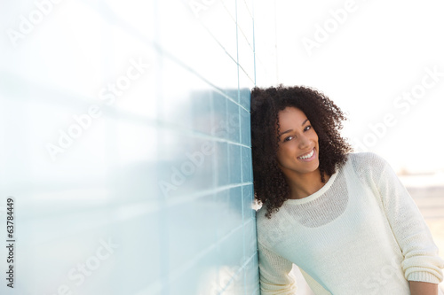 Cute young smiling woman outdoors Free Download Cute young smiling woman outdoors - GFXLoad